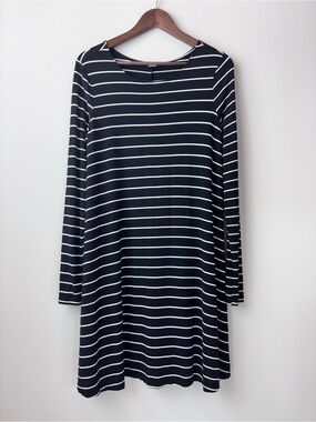 Old Navy Women’s Medium Navy & White Striped Long Sleeve Tunic Dress